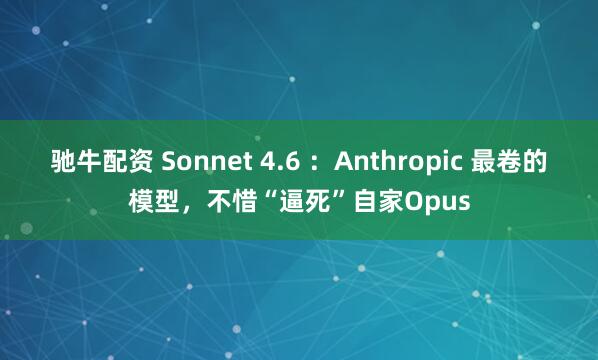 驰牛配资 Sonnet 4.6 ：Anthropic 最卷的模型，不惜“逼死”自家Opus